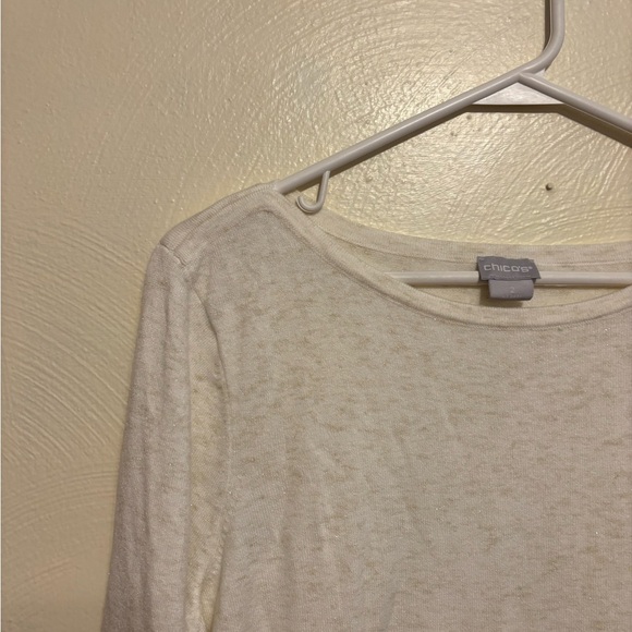 Chico's Off-White Crew Neck Sweater - Picture 6 of 8